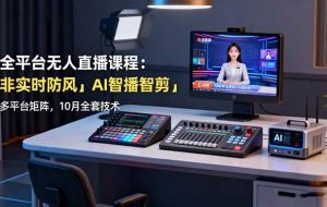 （16279期）全平台无人直播课程：非实时防风＋AI智播智剪＋多平台矩阵，10月全套技术