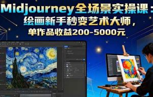 （16125期）Midjourney全场景实操课：绘画新手秒变艺术大师，单作品收益200-5000元