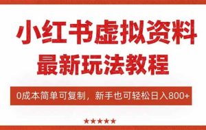 （16307期）小红书虚拟资料项目：最新搜索流变现玩法，0成本简单可复制，一人多店…