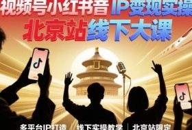 视频号小红书抖音IP变现实操北京站线下大课，40+行业短视频高变现姿势，100+IP高变现实操技术