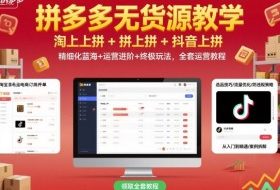 拼多多无货源教学，淘上拼+拼上拼+抖上拼，精细化蓝海+运营进阶+终极玩法，全套运营教程