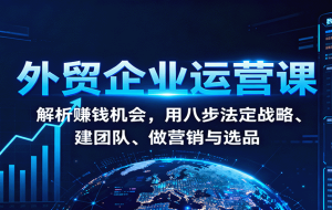 外贸企业运营课：解析赚钱机会，用八步法定战略、建团队、做营销与选品