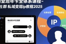 商业班年卡全体系课程-社群私域变现ip教程2025