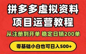 (16220期)拼多多开店运营课程: 蓝海变现玩法,轻松实现睡后收入 零基础小白也可…