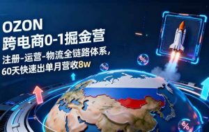 （16277期）OZON跨境电商0-1掘金营：注册-运营-物流全链路体系，60天快速出单月营收8w