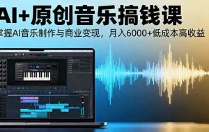 （16324期）AI+原创音乐搞钱课：掌握AI音乐制作与商业变现，月入6000+低成本高收益