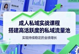 成人私域实战课程，搭建高活跃度的私域流量池，实现持续稳定的业绩增长