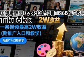 国际版醒图Hypic拉新项目TikTok推广教学，一条视频最高2W收益（附推广入口和教学）