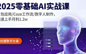（16118期）2025零基础AI实战课，豆包应用/Coze工作流/数字人制作，快速上手月利1.2w