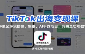 TikTok出海变现课：多地区环境搭建、壁纸、AI 手办项目、剪映全功能教学