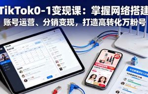 （16334期）TikTok0-1变现课：掌握网络搭建、账号运营、分销变现，打造高转化万粉号