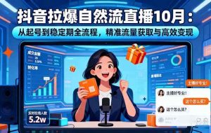 (16339期)抖音拉爆自然流直播10月:从起号到稳定期全流程,精准流量获取与高效变现