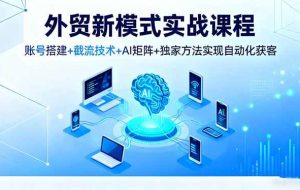 (16363期)外贸新模式实战课程,账号搭建+截流技术+AI矩阵+独家方法实现自动化获客