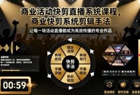 商业活动快剪直播系统课程，商业快剪系统剪辑手法