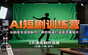 AI短剧训练营,从剧本生成到制作,教你快速打造高流量短片