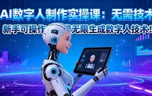 （16376期）AI数字人制作实操课：无需技术，新手可操作，免费无限生成数字人技术！