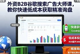 外资B2B谷歌搜索广告大师课,教你快速低成本获取精准询盘