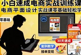 小白速成电商实战训练课,电商平面设计实战课零基础轻松学