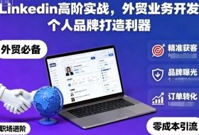 Linkedin高阶实战,外贸业务开发,个人品牌打造利器