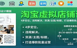 淘宝虚拟店铺课:4步定位,违规解决,货源/主图/标题,打造爆款批量运营