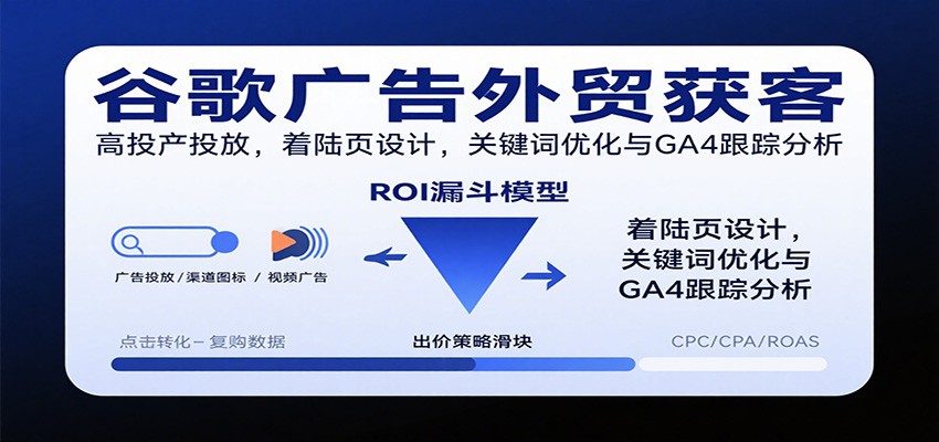 谷歌广告外贸获客,高投产投放,着陆页设计,关键词优化与GA4跟踪分析 谷歌广告外贸获客,高投产投放,着陆页设计,关键词优化与GA4跟踪分析