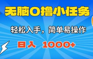 (16402期)无脑0撸小任务,简单易操作,满一元秒提现,小白一天轻松1000+