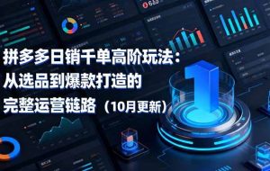 (16404期)拼多多日销千单高阶玩法:从选品到爆款打造的完整运营链路(10月更新)