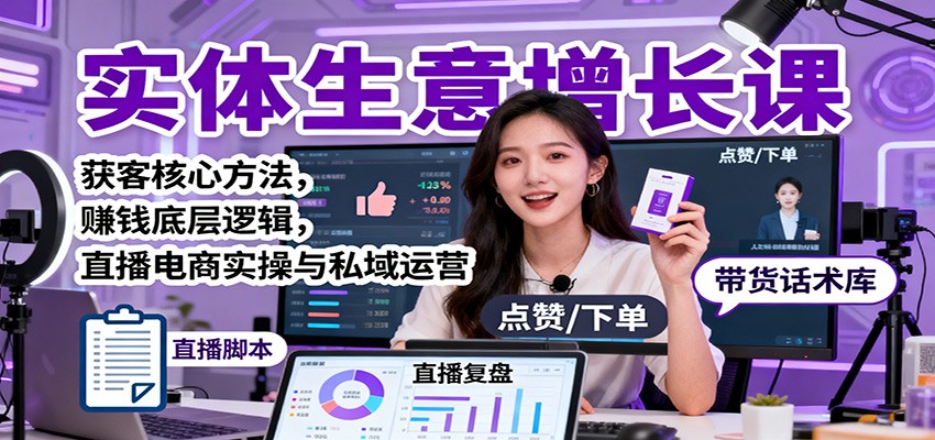 实体生意增长课:获客核心方法,赚钱底层逻辑,直播电商实操与私域运营 实体生意增长课:获客核心方法,赚钱底层逻辑,直播电商实操与私域运营