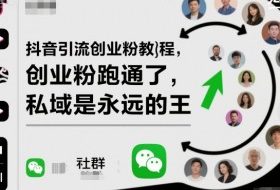 抖音引流创业粉教程,创业粉终于跑通了,私域是永远的王