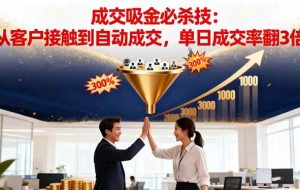 (16432期)吸金成交营销必杀技:从客户接触到自动成交,单日成交率翻3倍