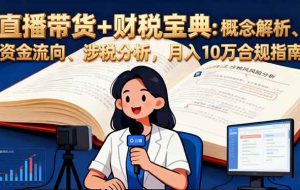 (16444期)直播带货+财税宝典:概念解析、资金流向、涉税分析,月入10万合规指南