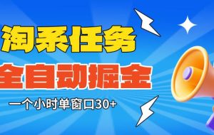 (16447期)淘系任务助手全自动掘金,单窗口一个小时30+~矩阵操作无需人工