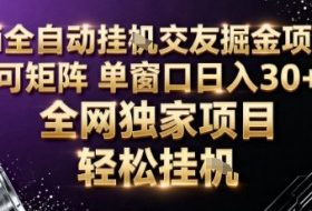 AI全自动聊天交友掘金项目，批量可矩阵，单窗口收益轻松30+【揭秘】