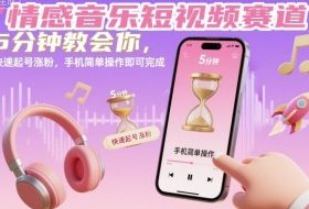 情感音乐短视频赛道,5分钟教会你,快速起号涨粉,手机简单操作即可完成