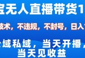 淘宝无人直播12.0,公域私域技术,不封号,不违规布局双十一流量风口,日入1k(独家技术)【揭秘】