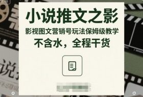 小说推文之影视图文营销号玩法保姆级教学，不含水，全程干货