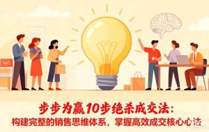 （16465期）步步为赢10步绝杀成交法：构建完整的销售思维体系，掌握高效成交核心心法
