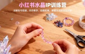 （16475期）小红书水晶IP训练营，讲解账号搭建、手作教学、拍摄剪辑，全流程运营技能