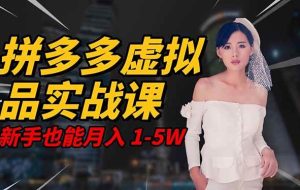 （16492期）2025 拼多多虚拟品系统实战课，轻资产项目，可矩阵开工作室，新手也能…