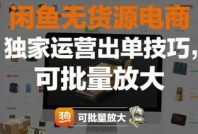 闲鱼无货源电商，独家运营出单技巧，可批量放大