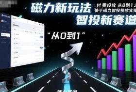 付费投放从0到1之快手磁力智投投放实操,磁力新玩法,智投新赛道