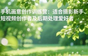 （16510期）手机摄影之画意创作训练营：适合摄影新手、短视频创作者及后期处理爱好者