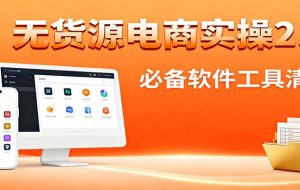 无货源电商实操2.0：精细化选品迭代，全站测新品流程，附必备软件清单