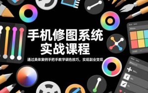 (16516期)手机修图系统实战课程,通过具体案例手把手教学调色技巧,实现副业变现