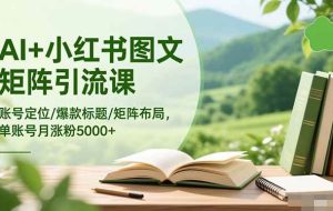 （16530期）AI+小红书图文矩阵引流课：账号定位/爆款标题/矩阵布局/单账号月涨粉5000+