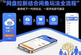 网盘拉新结合闲鱼玩法全流程，能传给下一代的玩法，一部手机即可搞定（附入口渠道以及实操教程）