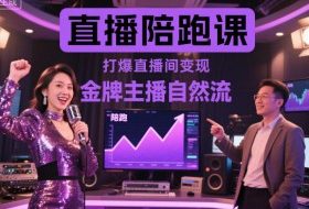直播陪跑课，金牌主播自然流打爆直播间，复制高变现玩法