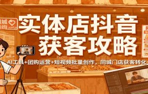 实体店抖音获客攻略：AI工具+团购运营+短视频批量创作，同城门店获客转化
