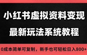 （16544期）2025小红书虚拟资料最新开店运营教程，搜索流变现玩法，一人多店0成本…
