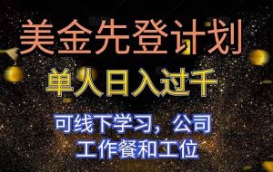 （16560期）美金先登计划 单人日入过千 可线下学习，公司工作餐和工位